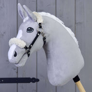 Black halter with fur - leatherette