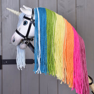 Hobby Horse Unicorn Rainbow with Bridle and Halter
