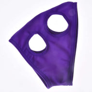 The Horse Mask without ears Indigo by Hobby Horse LarDen, made from washable PES with two large circular openings, lays flat on a white background.