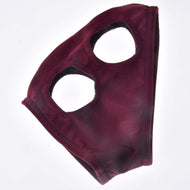 The Horse Mask without Ears Velvet by Hobby Horse LarDen is a maroon velvet mask with two large eye holes, shown against a white background.