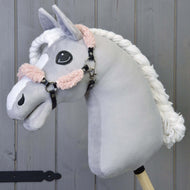 Black halter with Old Rose Fur Complete - leatherette