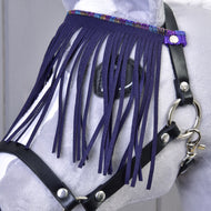 Licol noir avec franges lilas