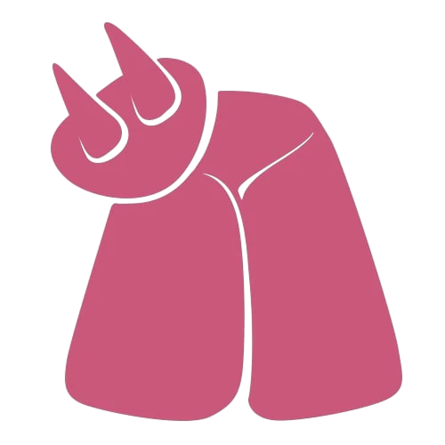 Illustration rose simple et stylisée d’un pis de vache avec deux trayons visibles, dans un design minimaliste et abstrait sur fond uni.