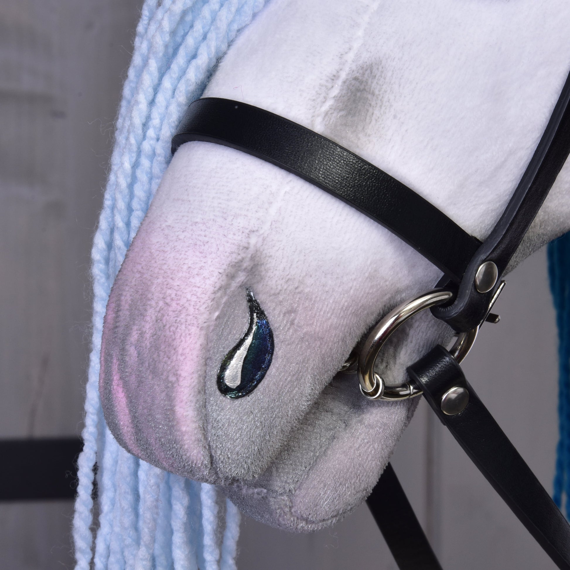 Hobby Horse Unicorn Rainbow with Bridle and Halter