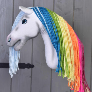 Hobby Horse Unicorn Rainbow with Bridle and Halter