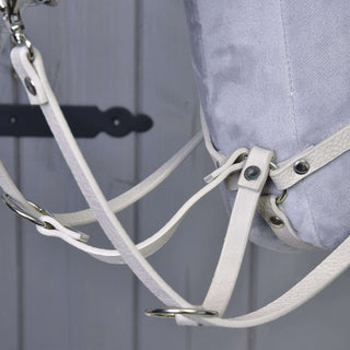 Aqua leatherette set - bridle, reins and martingale