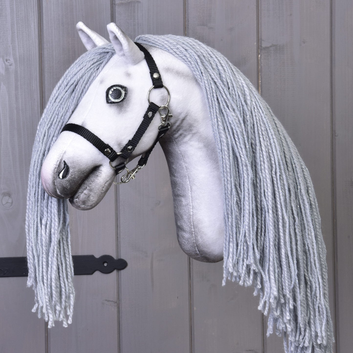 Hobby Horse Licorne Argent avec Bride et Licol