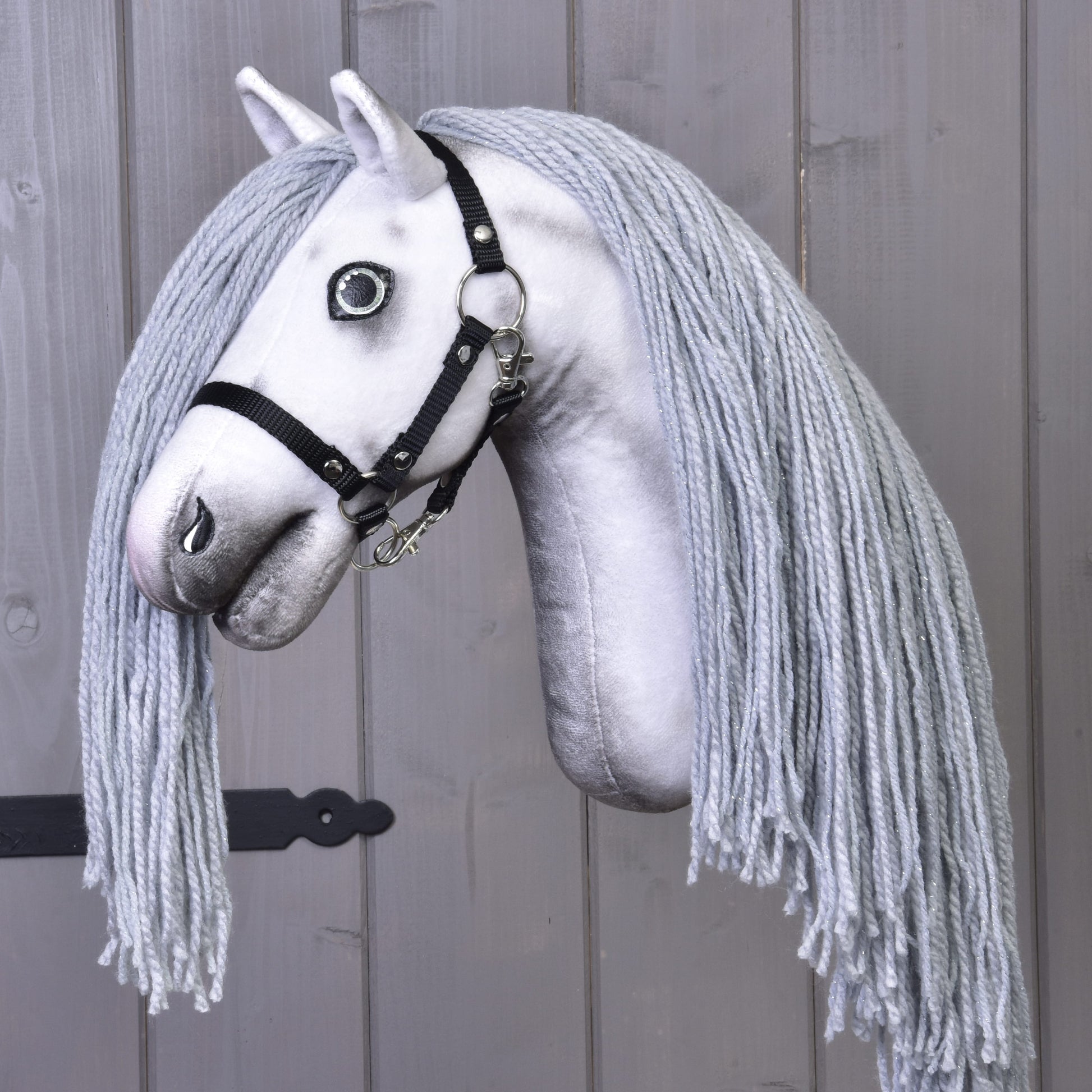 Hobby Horse Licorne Argent avec Bride et Licol