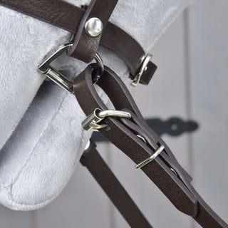Complete brown bridle with diamonds from leatherette