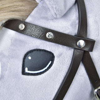 Complete brown bridle with diamonds from leatherette