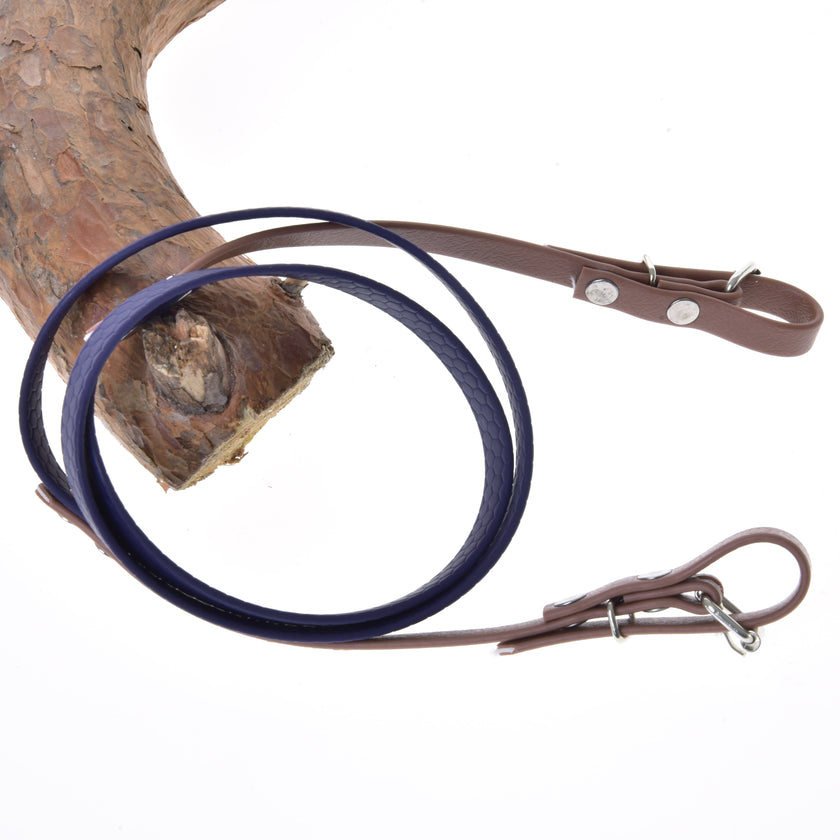 Rênes caoutchoutées marron violet