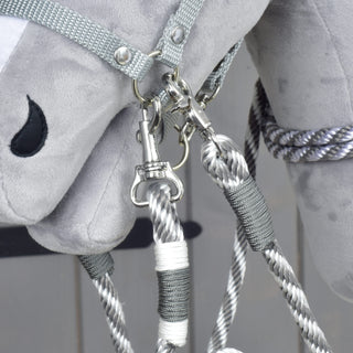 Ensemble Départ Argent (licol + cordelette + longe + rênes)