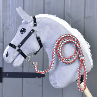 Hobby Horse - Braided lead rope red white