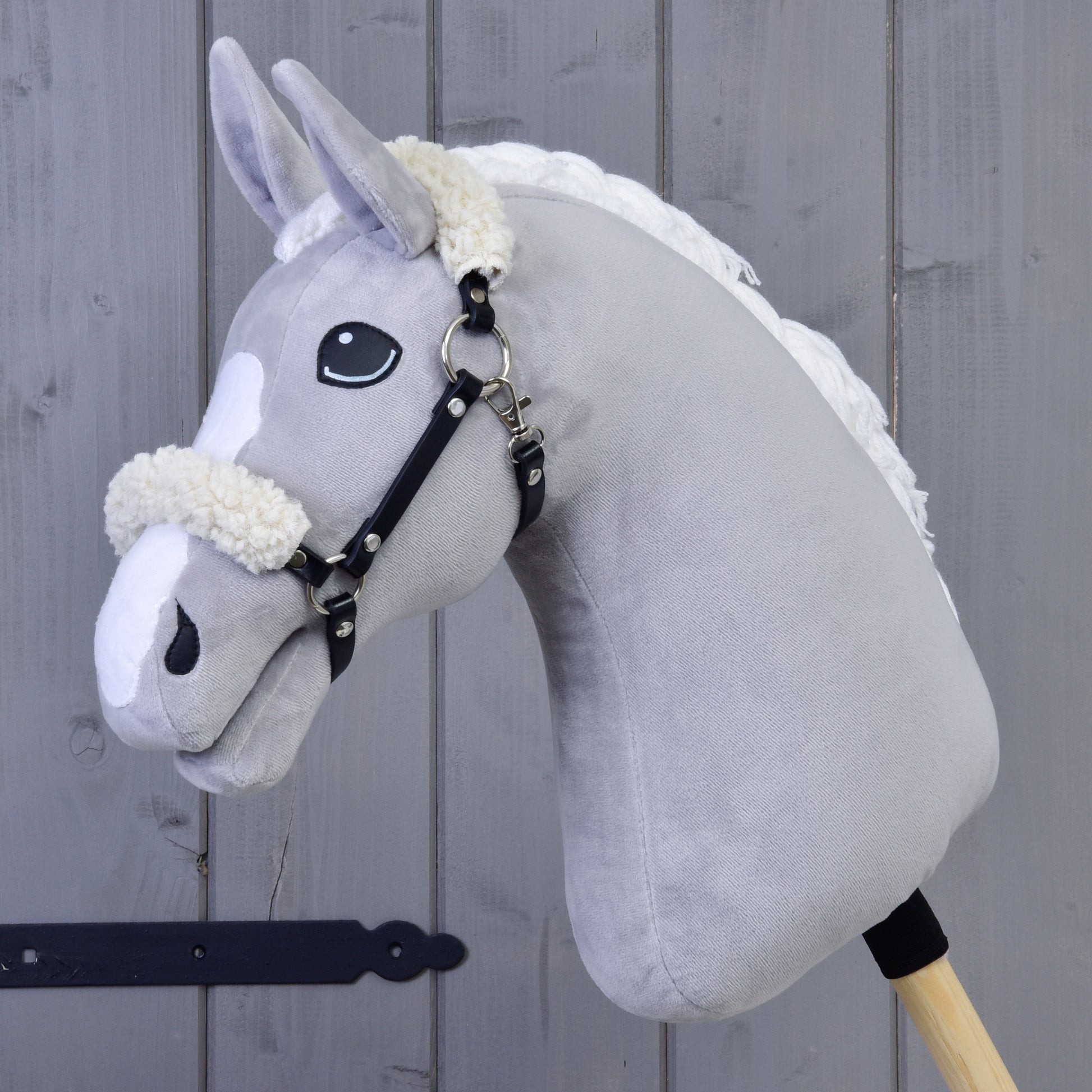 Licou noir avec fourrure - similicuir