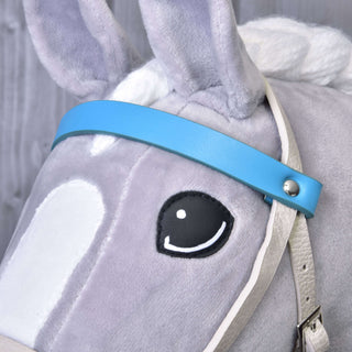 Aqua leatherette set - bridle, reins and martingale