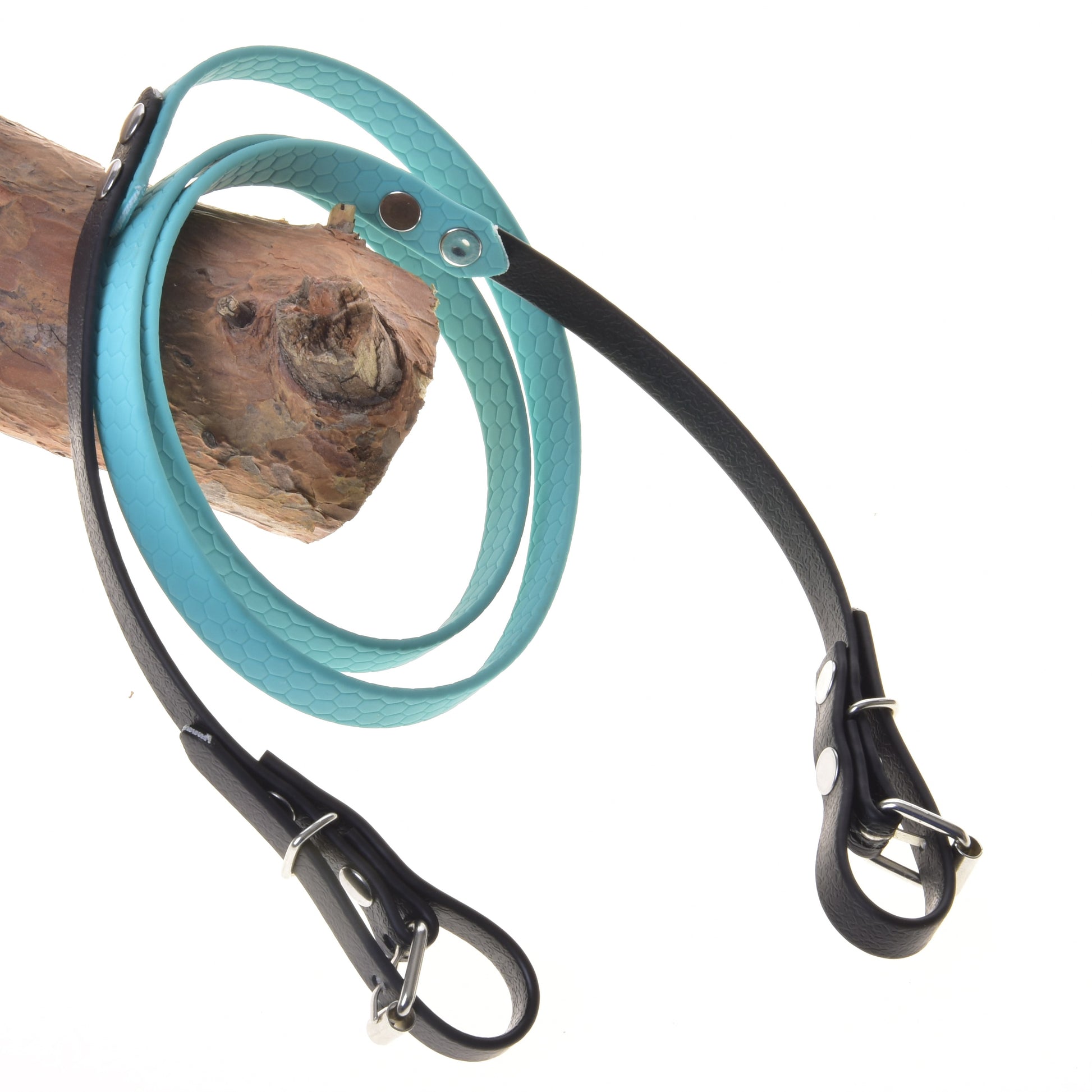 Reins rubberized turquoise