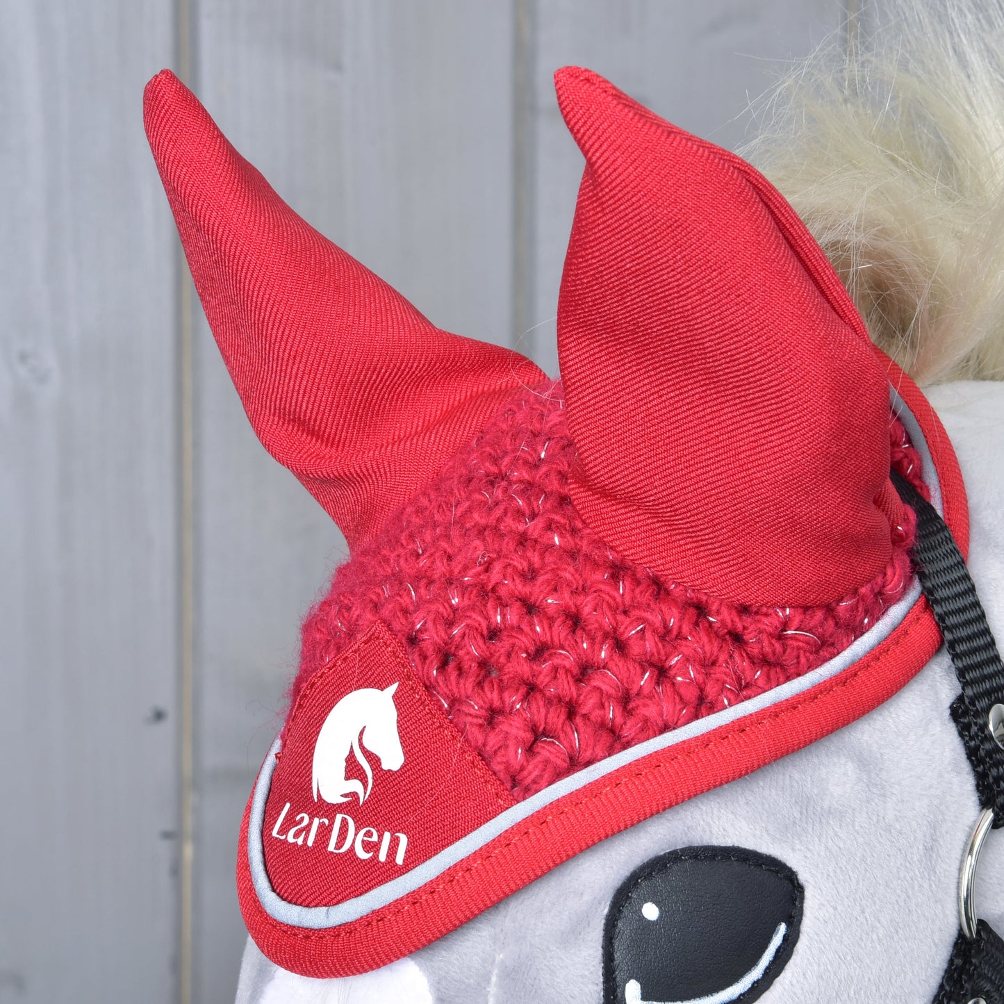 Ear bonnet crocheted Red Sport