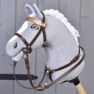 Light brown leatherette set - bridle, reins and martingale