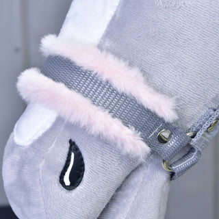 Licol gris avec fourrure rose