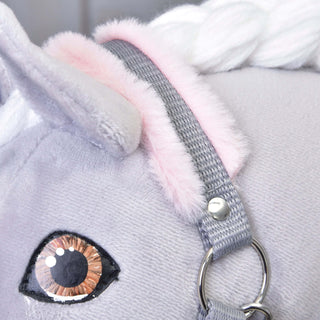 Licol gris avec fourrure rose