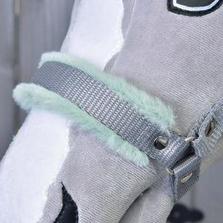 Licol gris avec fourrure menthe