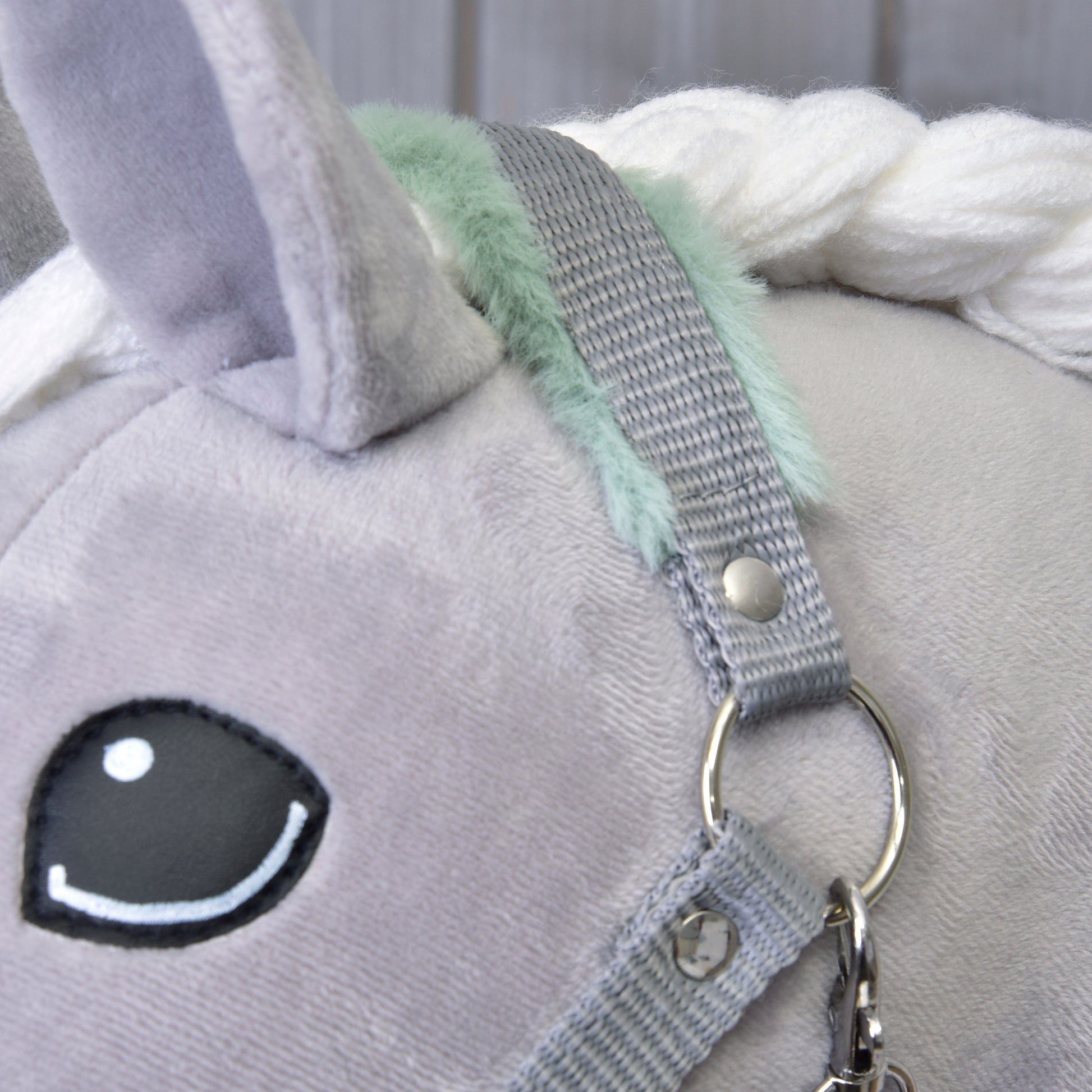 Licol gris avec fourrure menthe