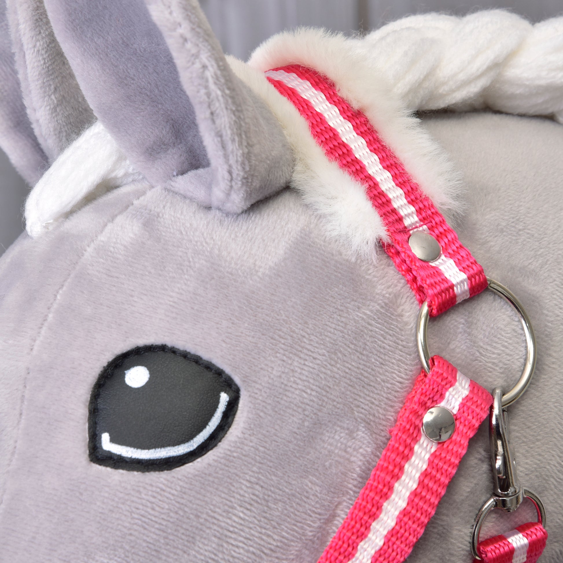 Licol rayé rouge avec fourrure