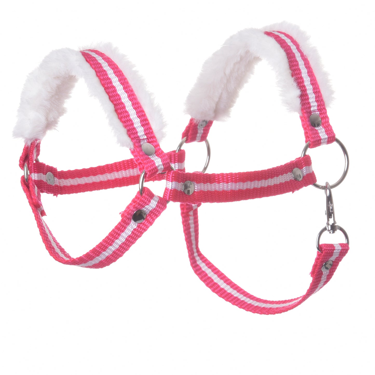 Halter red stripe with fur