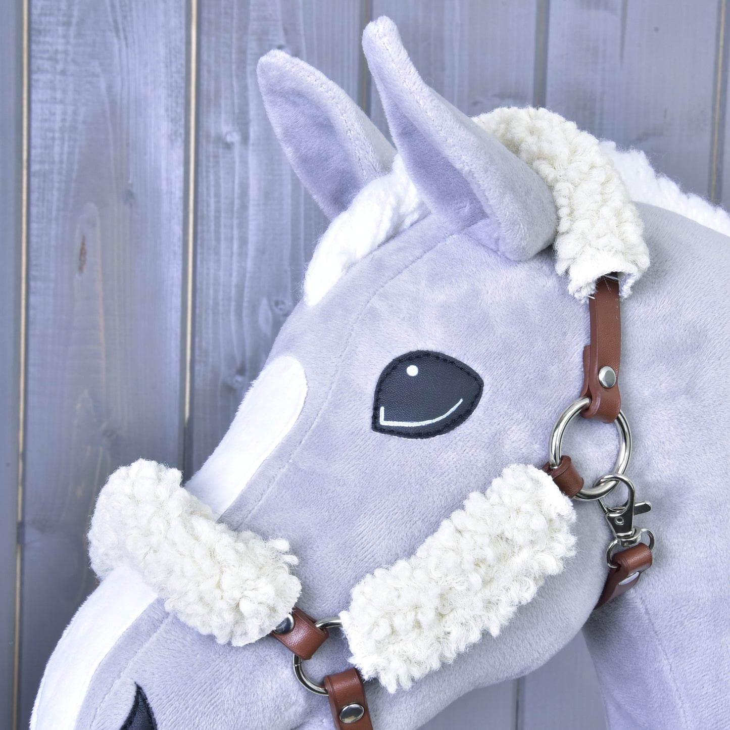 Brown halter with complete fur - leatherette 2