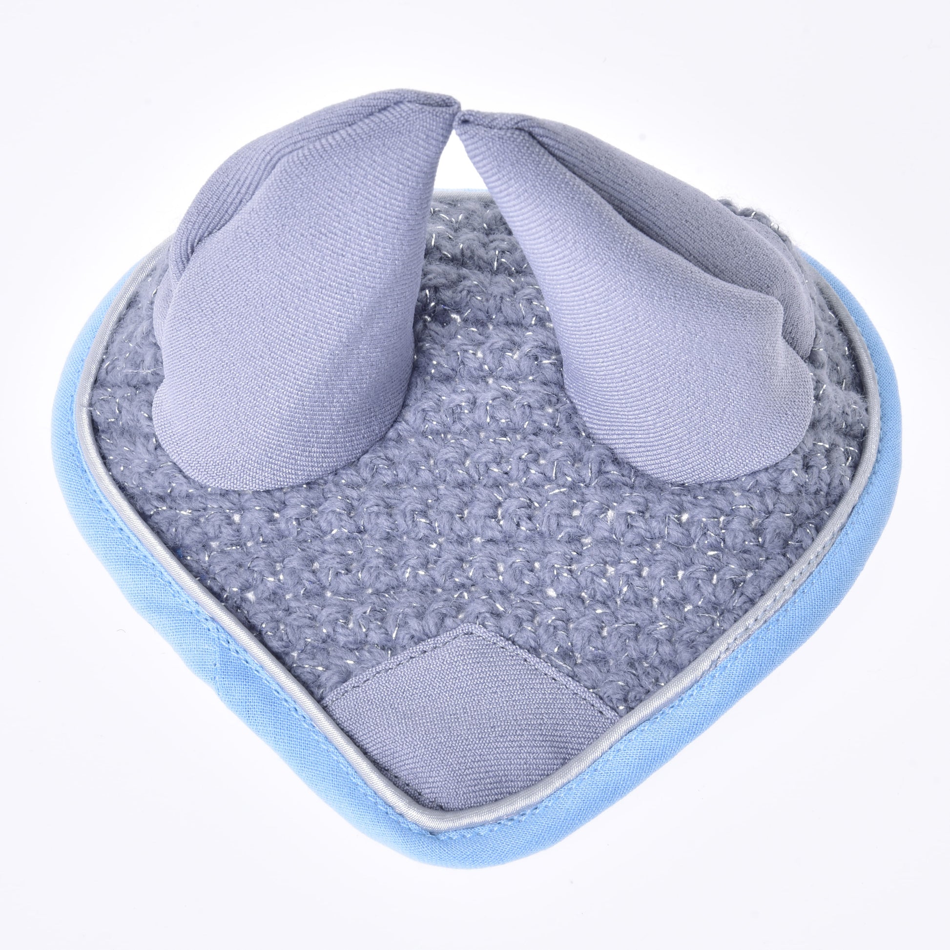 Ear bonnet crocheted grey