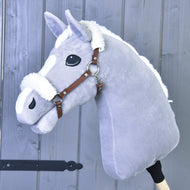 Licou marron avec fourrure - similicuir