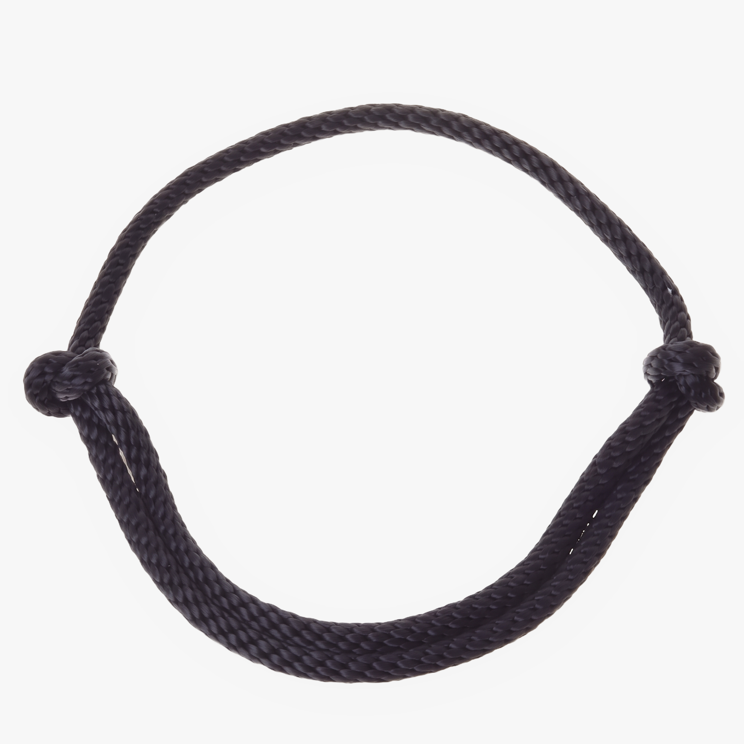 Cordéo noir de Hobby Horse LarDen, cordeo artisanal noir réglable avec nœuds latéraux, idéal pour monter sans bride ou pour les activités avec Hobby Horse.