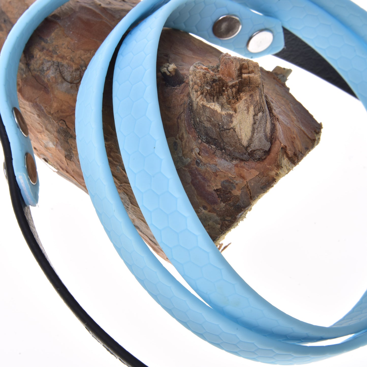 Rênes caoutchoutées bleu clair