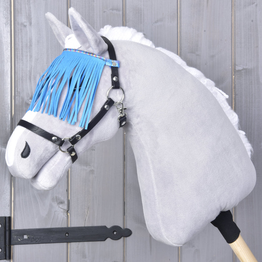 Licol noir avec franges bleues