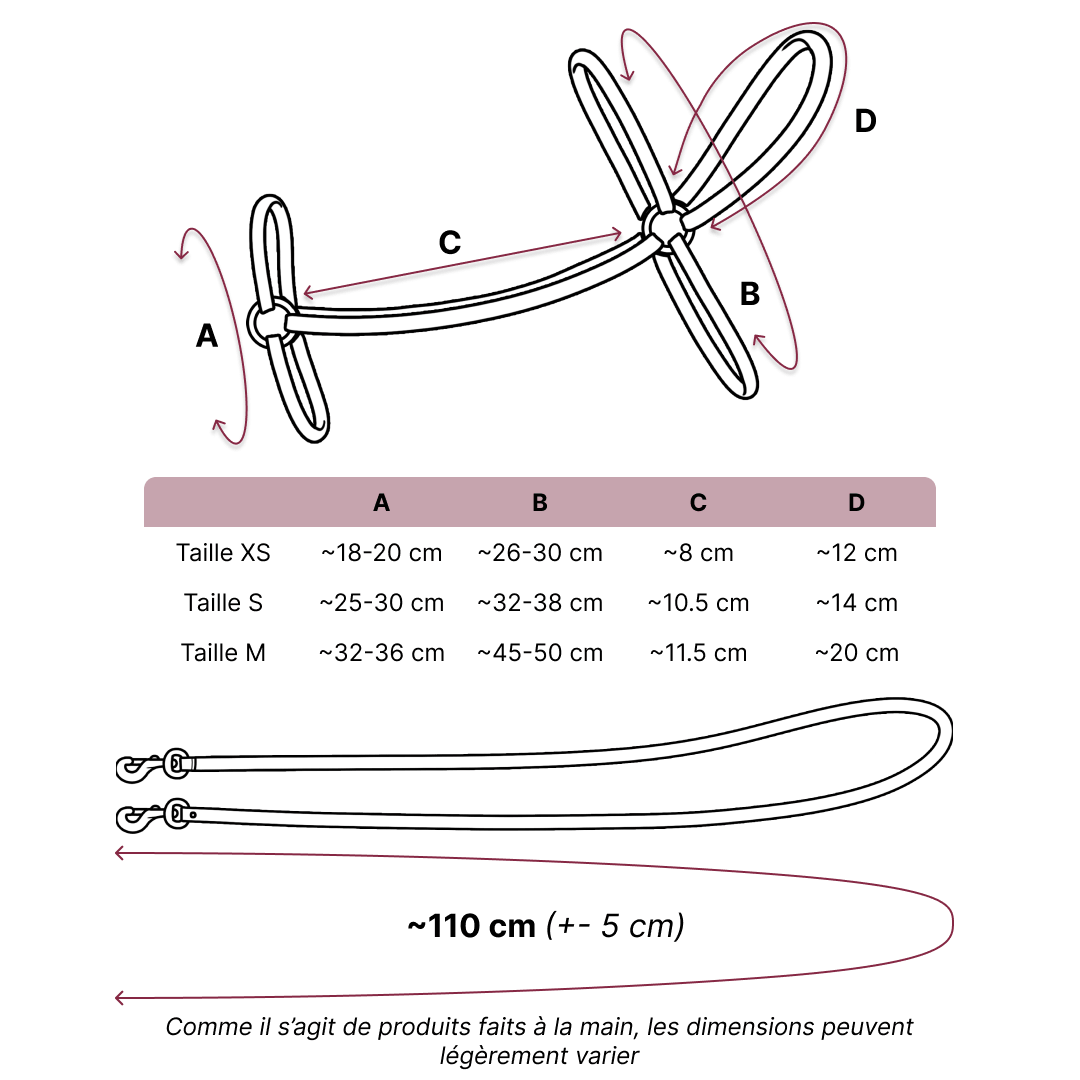 Size guide – Bridle XS – FR