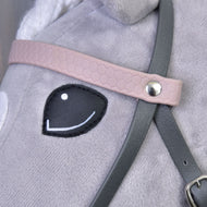 Bride complète en similicuir gris avec bandeau rose