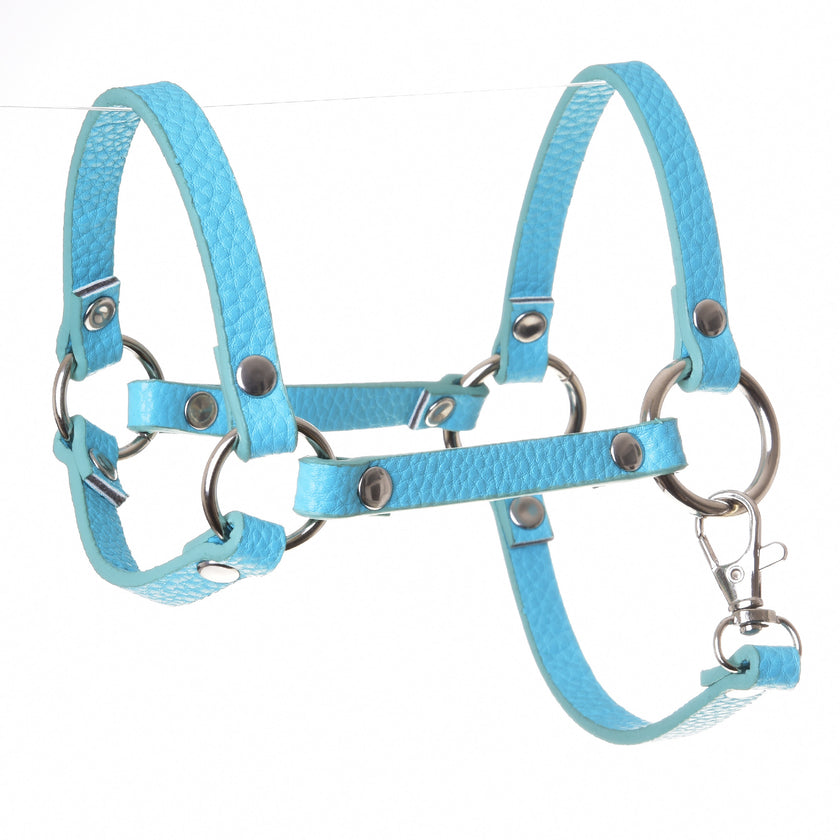 Halter - black leatherette (Size S)